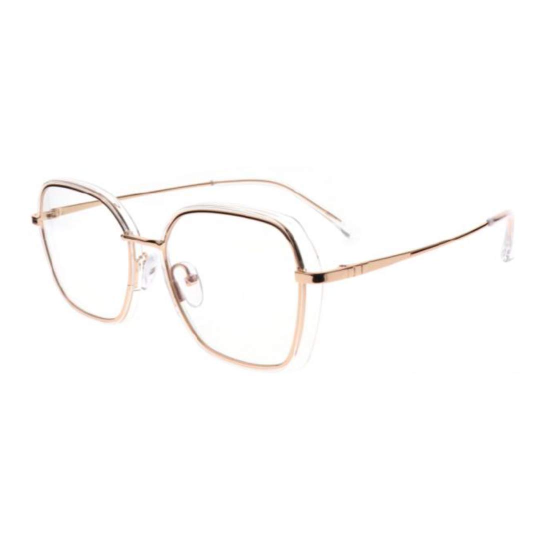 ProEyesCetus, +1.75 Progressive Blue Light Blocking Lightweight Readers, Anti-Reflective Resin Lens, 0 Power on Top Lens(Gold, 1.75 x)