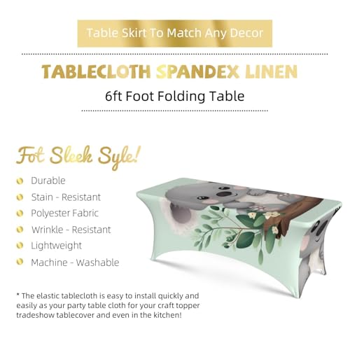 Nappe de table extensible élasthanne koala anti-pli pour buffet extérieur