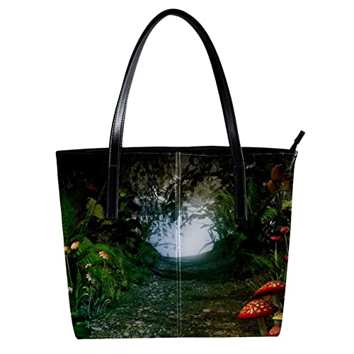Sac à main fourre-tout spacieux avec motifs de feuilles de palmier et fleurs