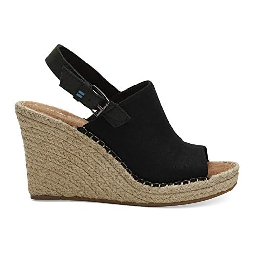 TOMS Black Oxford Women's Monica Wedges