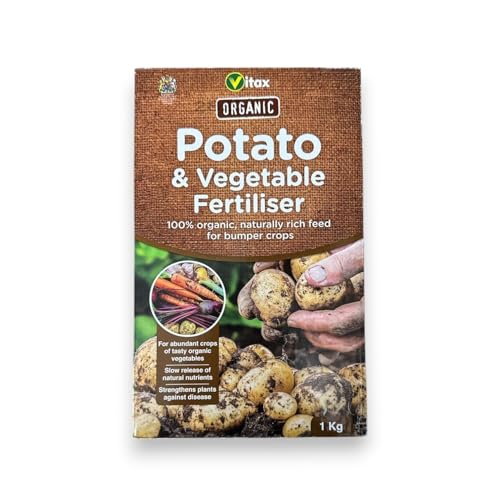 Vitax Organic Potato and Vegetable Fertiliser – Slow-Release Nutrients Plant Food Promotes Bumper Harvests -Ideal for Planters, Barrels, and Gardens - 1kg Box
