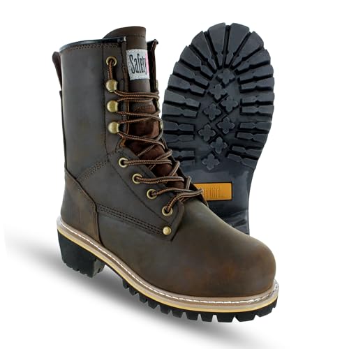 Safety Girl Steel Toe Boots for Women - Black - 7M | Water Resistant Work Boots for Women Steel Toe Boots | Slip Resistant Work Shoes | Lightweight Nubuck Leather for Comfort and Style