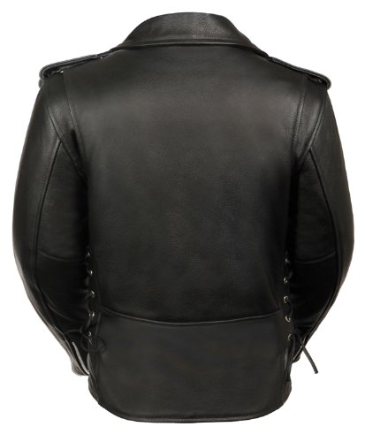 Women's Classic Side Lace Motorcycle Jacket w/Full Sleeve Zip Out Liner (XX-Large)