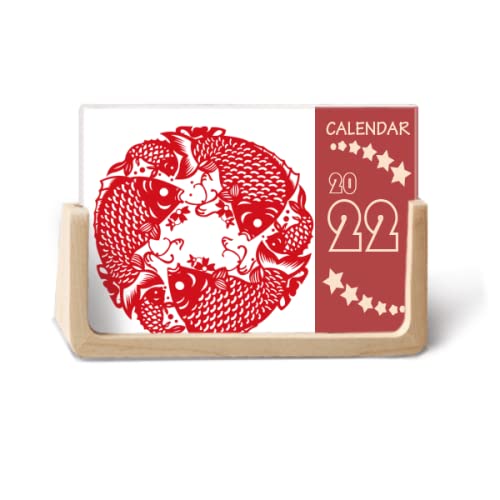 Calendrier de bureau 2022 de 12 mois poisson pour décorer votre espace de travail