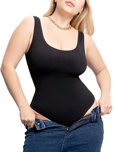 WAISTLINE Women's Sleeveless Bodysuit - Seamless Tummy Control Shapewear Body Suit - Sculpting Snatched Waist Shaper