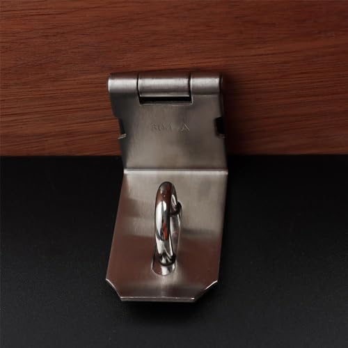 Image of 90 Degree Padlock Hasp Stainless Steel Security Door Latches Door Clasp Hasp Lock Right Angle Padlock Latch Extra Thick Door Gate Bolt Lock