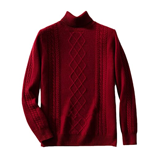 Pull épais 100% pur cachemire homme WEGUKRI tricot col roulé M
