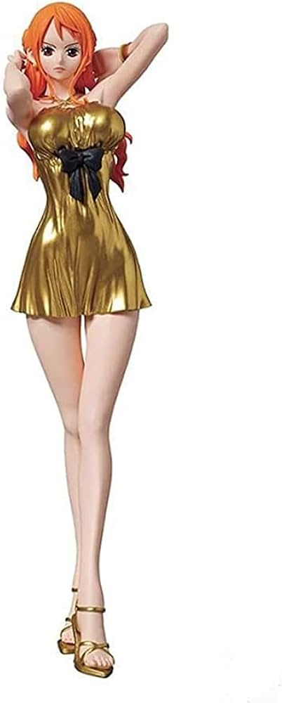 BANPRESTO - ワンピース★ナミ★ミニドレス★セクシー系フィギュア★ゴールドカラーVer.★送無 Amazon.co.jp: ワンピースフラッシュ＆チャームゴールドドレス