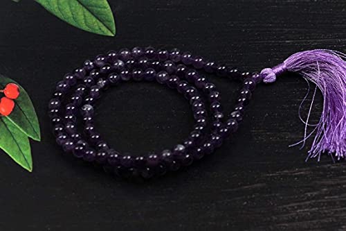 Amethyst Mala Beads, 108 beads 6 mm Mala, Tassel Mala Necklace, Prayer Beads, Yoga Jewelry, Amethyst Necklace, Jaap Mala, Meditation Mala2