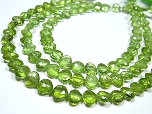 Peridot Faceted Heart briolettes AAA pour création de bijoux d'exception - 4