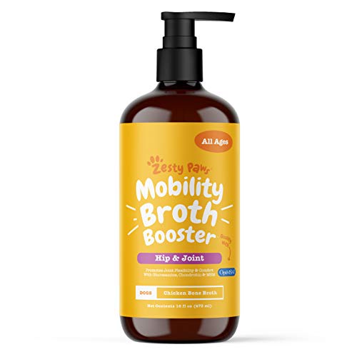 Zesty Paws Hip & Joint Mobility Bone Broth for Dogs - with Glucosamine