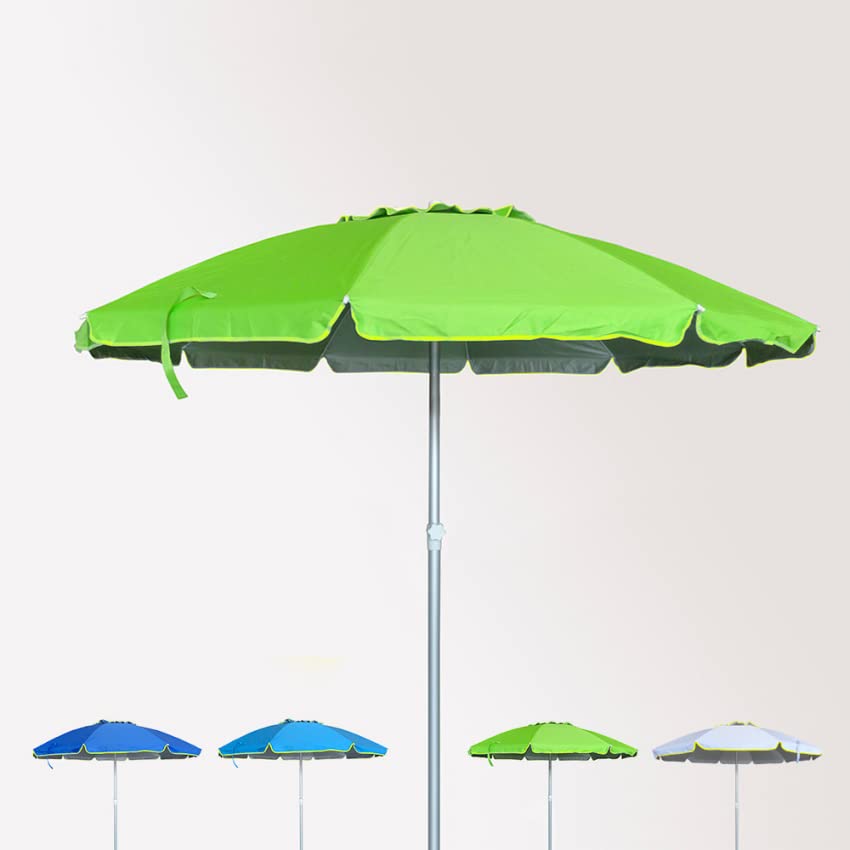 Ombrellone Mare Spiaggia 240 cm Alluminio Antivento Protezione UV Roma - Verde 2