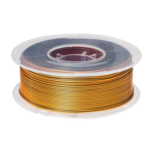 Image of FiLAMONT PLA Silk Filament 1.75mm, 3D Printer Filament, Shiny Silk 1.75 PLA Filament, 1kg(2.2Lbs) /Spool (TRI Silk RED Gold Black)