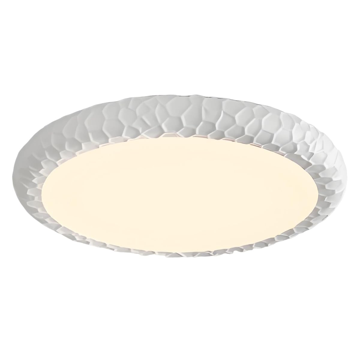 YNVIOZM 17.3 Inch LED Flush-Mount Ceiling Light, 36W Round Resin Body Close-to-Ceiling LED Light, Mid-Century Lighting Fixtures for Bedroom Living Room Laundry Room Hallway Kitchen Bedroom
