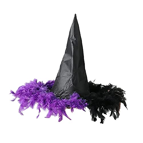 Chapeau de sorcière d'Halloween pour femme accessoire de déguisement à large bord