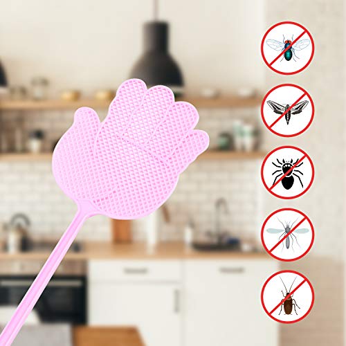 Dirza Fly Swatter - Long Handle - More Thicker Weight up to 1.09 OZs/One -Durable - Colorful Pack of 5