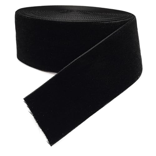 Chenkou Craft 5Yards Black 1 1/2 Velvet Ribbon Bulk (Black 1 1/2(40mm))