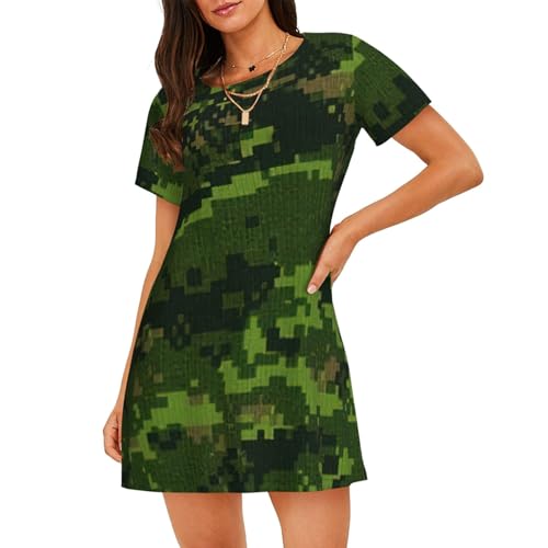 Chemise de nuit légère anti-chaleur camouflage pour femme