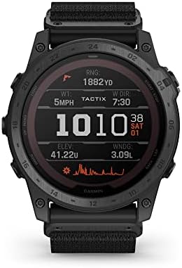Garmin tactix 7, Pro Ballistics Edition, Ruggedly Built Tactical GPS Watch with Solar Charging Capabilities, Applied Ballistics and Nylon Band,Black