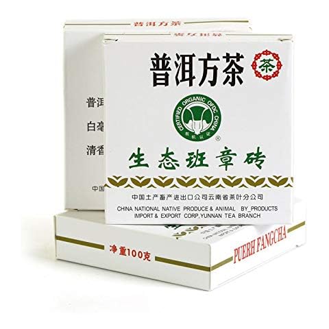 100g (3.5 Oz) CNNP Zhong Cha Certificated Organic Yunnan Pu'er Puer puerh Tea Raw Square Brick Cover