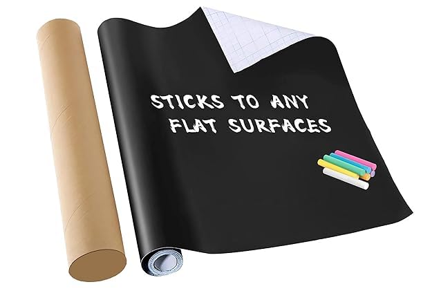 Image of WallDesign Chalkboard Film - Durable, Easy Installation, Customizable Size, Stain-Resistant Surface for Office, Home, Study, Planning, Work