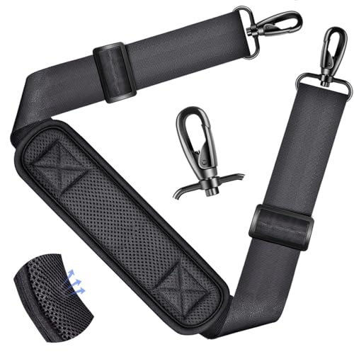 Image of ZINZ Shoulder Strap - 59 Inch Universal Heavy-duty Adjustable Strap with Ultra-thick Fixed Breathable Pad for Laptop, Gym, Camera Bag and More -Dark gray