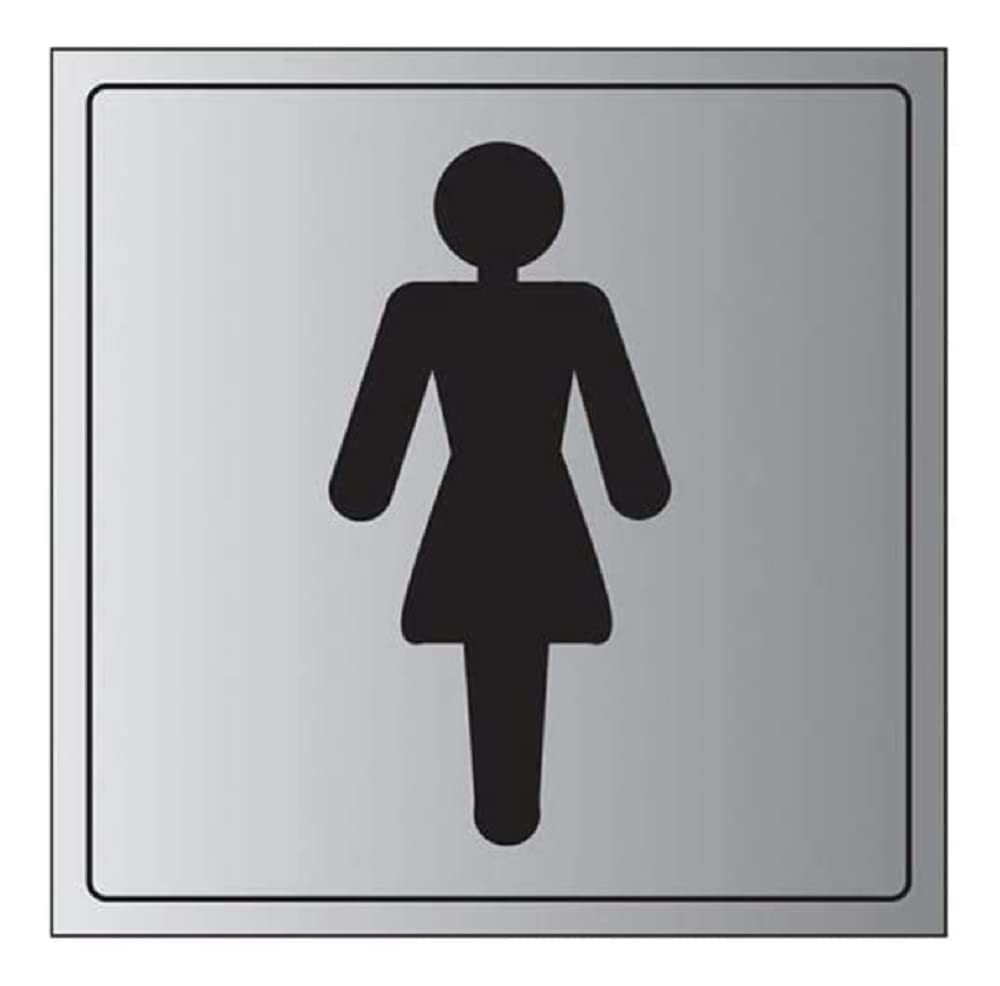 Vsafety Women's Grey V Safety General Door- Toilet Sign - 200Mm X 200Mm - 3Mm Brushed Alu Comp