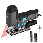 Cecotec Scie Sauteuse MultiCut 8500 Vision, 800W, Coupe Pendulaire, Câble de 2m, Plateforme en Aluminium Coulé et Mandrin sans Clé, Laser Guide et Lumière LED, Inclut 8 Lames et Règle Guide