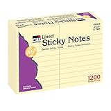 Charles Leonard Sticky Notes, 4 x 6 Inch, 100 Sheets per Pad, Yellow, 12 Pack (33546)