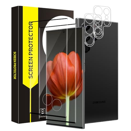 Bodyguard 2 Stück Schutzfolie für Panzerglas für Samsung Galaxy S23 Ultra 5G, +2 Kameraschutz, 3D Volle Abdeckung Schutz...