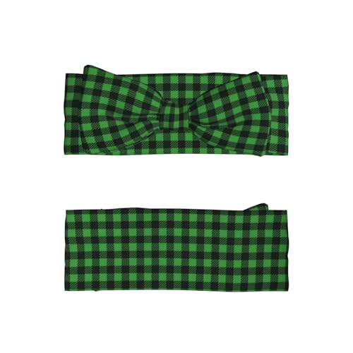 Green Gingham Buffalo Plaid Print Baby Girl Bows Headbands Baby Girls Newborn Headbands Infant Toddlers 0-6 Months2