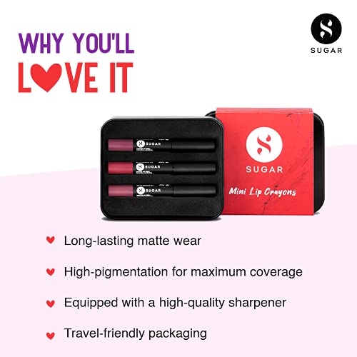 SUGAR Cosmetics Matte As Hell Lip Crayon Lipsticks Set for Women | Lasts 12+ Hours | Pack of 3 - Nude Shades - Image 5