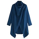 Maiyifu-GJ Men Lightweight Casual Cape Cloak Long Length Irregular Hem Pullover Overcoat Hip Hop Slim Poncho Sweatshirt Coat (Blue,5X-Large)