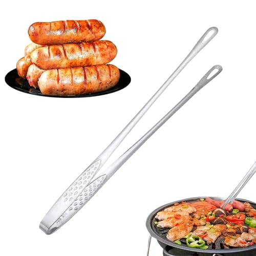 Pinces Alimentaires En Acier Inoxydable - Pinces Alimentaires | Pinces De Cuisson Multifonctions Avec Texture Antidérapante | Pinces À Barbecue À Long Manche Pour La Cuisson | Pincettes De Chef, Pince