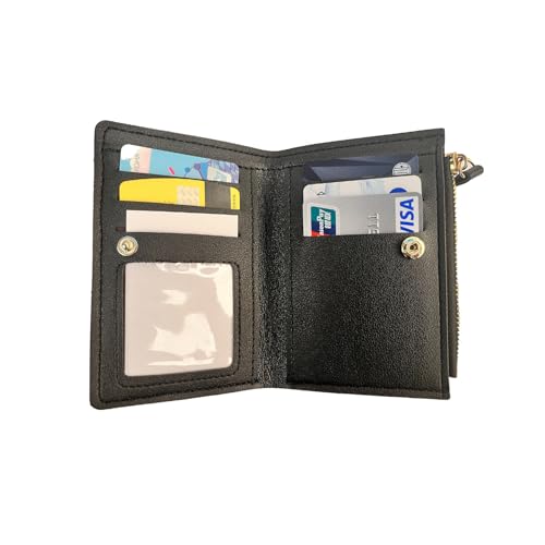 Small Wallet Women I Cherry Wallet I Women'sCute Embroidered Short Wallet I Women and Girls Daily Life Fashionable Versatile Pu Leather Zipper Wallet I Cherry Print Ladies Mini Purse (Black)3