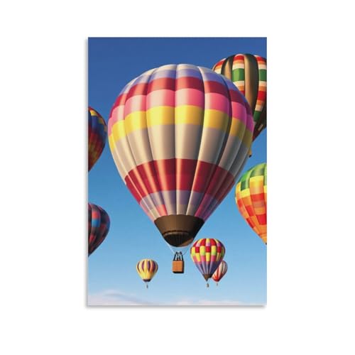 Toile murale montgolfières 60x90cm sans cadre pour raviver un mur terne