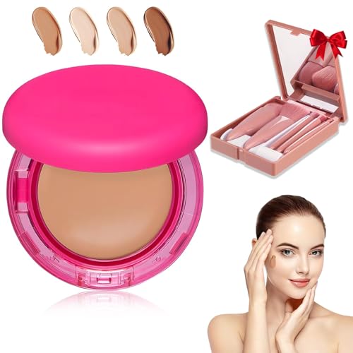 Peptide Bounce Balm Foundation, feuchtigkeitsspendendes Anti-Aging-Make-up für reife Haut und alle Hauttypen, vegan, natürlich, mittlere, aufbaubare Deckkraft (Dark skin color)