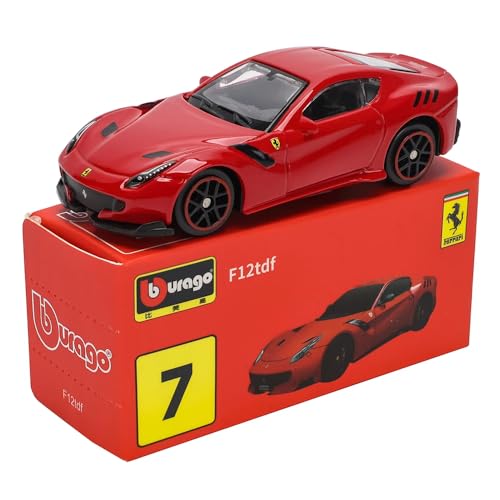 Image of Bburago 1:64 Scale Ferrari Series Model Collection Race Diecast Metal Model Car (F12 TDE), Red