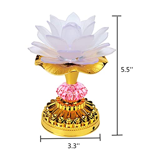 Lacgo UD0016-W2 Pack Of 2 Led Lotus Buddhist Lights Color-Changing Gradient Buddha Lotus Lamps Plug In Or Battery-Operated Buddhist Lamp Worship Prayer Faith Supply Things  thumb #1