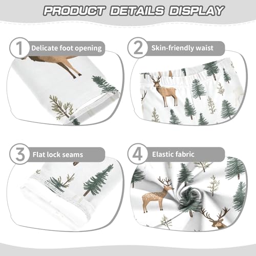 Trees and Elk Girls Leggings,Workout Leggings for Girls Toddler Athletic Legging Size for 3-10T3