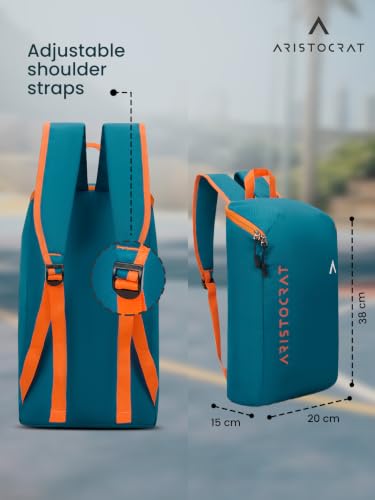 Image of Aristocrat Berry 11L Casual Daypack with Adjustable Shoulder Straps, Lightweight, Durable Premium Polyester Backpack, Single Compartment & Reverse Zipper, For Men & Women, Dark Teal