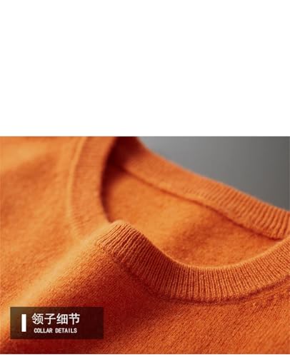 Men's Wool Cashmere Sweater Round Neck Knitted Warm Pullover Top(Light Gray,Small)2