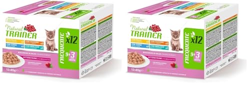 Natural Trainer Cibo Umido per Gattino Multipack Kitten 12 x 85 (Confezione da 2)