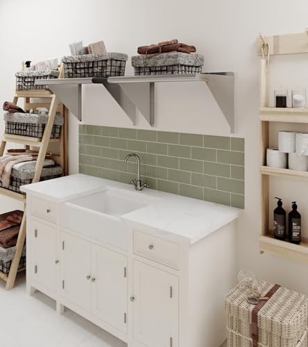 Image of AmGood 24 inch Long X 16 inch Deep Stainless Steel Wall Shelf | NSF Certified | Appliance & Equipment Metal Shelving | Kitchen, Restaurant, Garage, Laundry, Utility Room