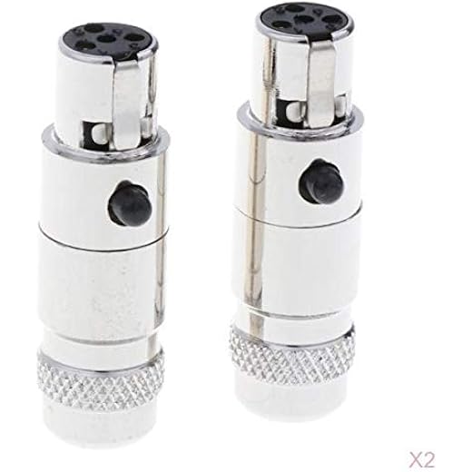 4 Pieces Gold Plated Mini XLR Female Plugs 5mm