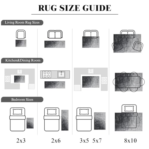 LIANLAM Washable Rug 4x6 Area Rugs for Living Room - Stain Resistant Non-Slip Backing Boho Rug for Bedroom,Durable & Ultra-Thin Vintage Large Area Rug(4x6,Gray) by LIANLAM - Image 8
