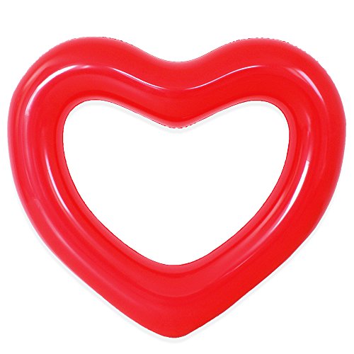 costick 浮き輪 ハート 120cm うきわ 浮輪 インスタ映え 海 プール 大人用 子供用 おもしろ かわいい ナイトプール (コーラルレッド)