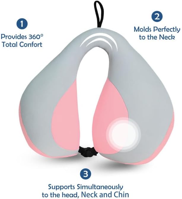 Miniatura 3 de MOOB Almohada de cuello para niños para automóvil y avión, regalos de viaje para niños pequeños y niños en forma de U, asiento de automóvil, cabeza