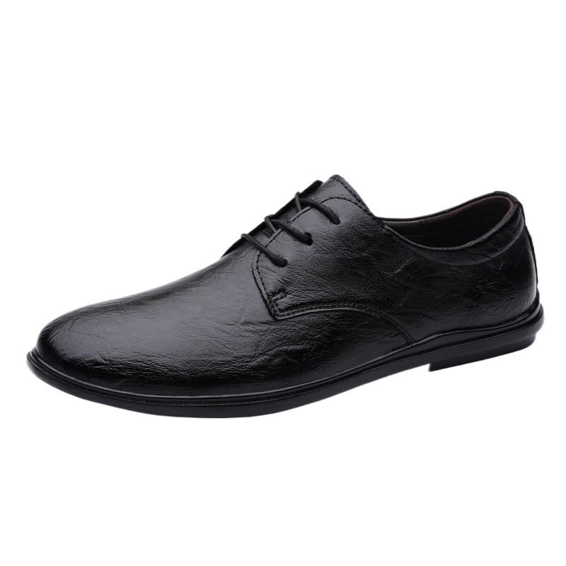 Daily Lightweight Lace Up Loafers Classic Anti-Slip Low Top Walking Shoes Men's Comfy Casual Driving Flats