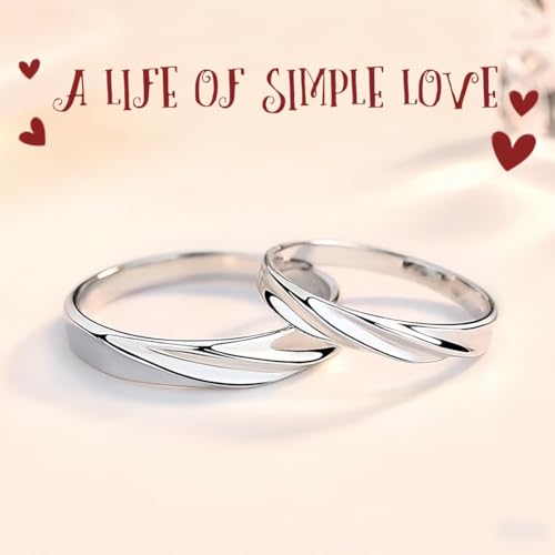 OQKAHIV 2 pcs Ring Edelstahl Wickelring Damen Fingerring, Frauen Verstellbare Ring Ewigkeit Verdrehtes Seil Ring Eheringe Verlobungsring Damen Trauringe Fingerring Engagement Promise Schmuck